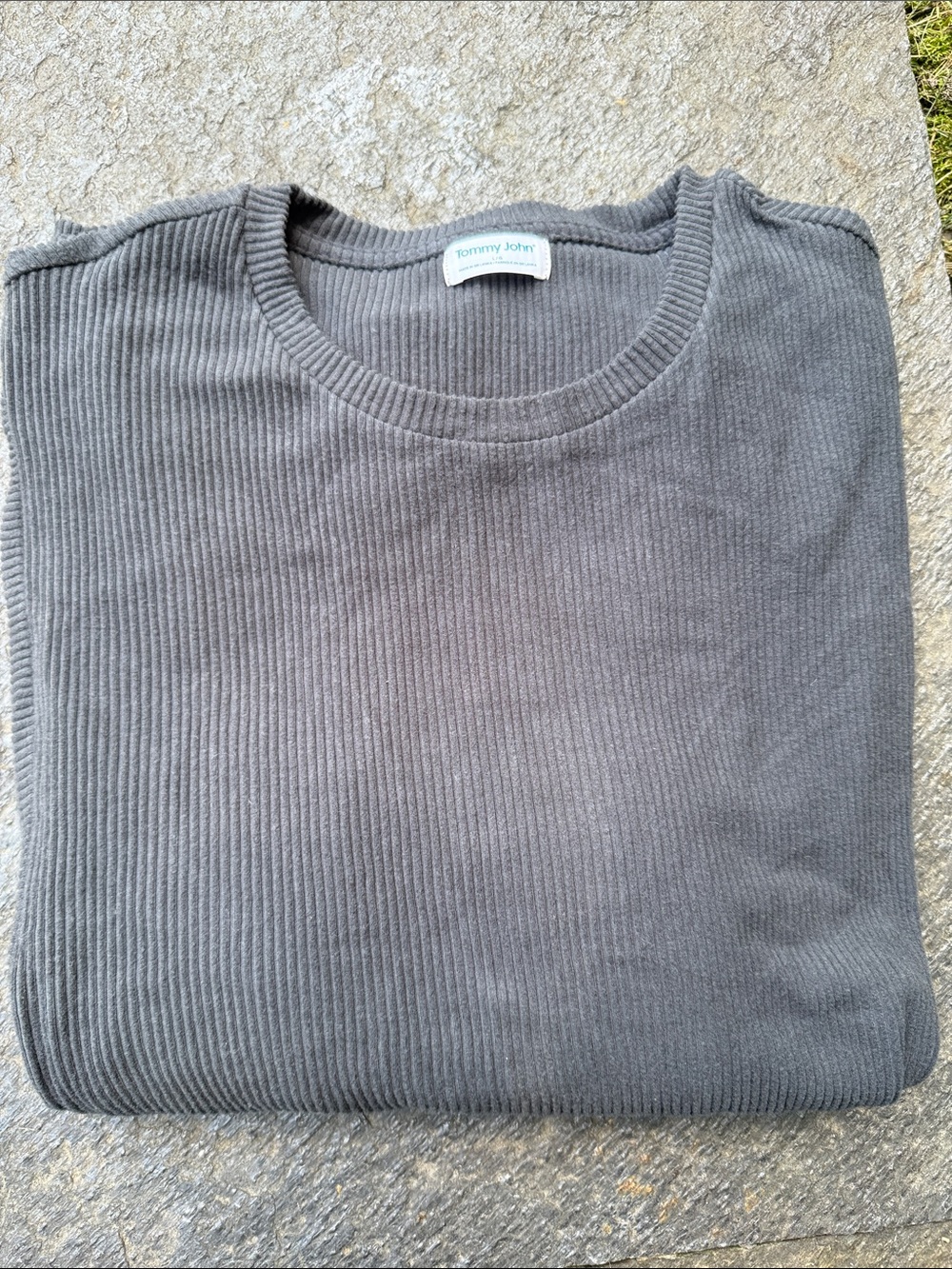 Tommy John Men's Charcoal Ribbed Crewneck
